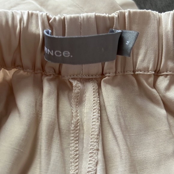 Vince Cream Colored Flannel Pull On Pants Pleats Wide Leg - Picture 4 of 5